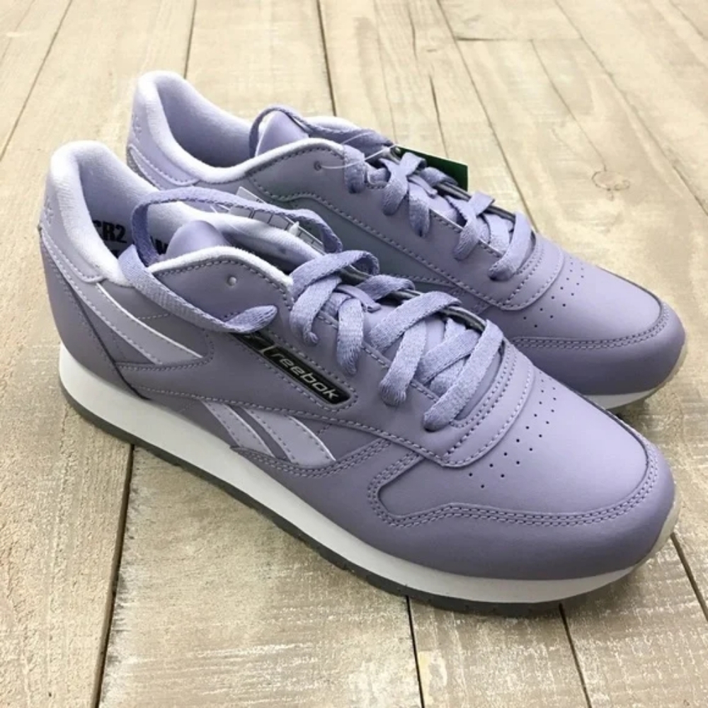 One of a Kind~Reebok Classic Leather Purple Sneakers